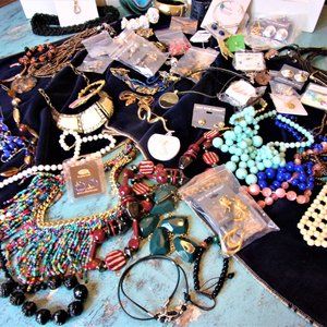 Huge Lot of Costume Jewelry 3lbs., 12 oz. Wearable Vintage-to-Now Wear, Resale +